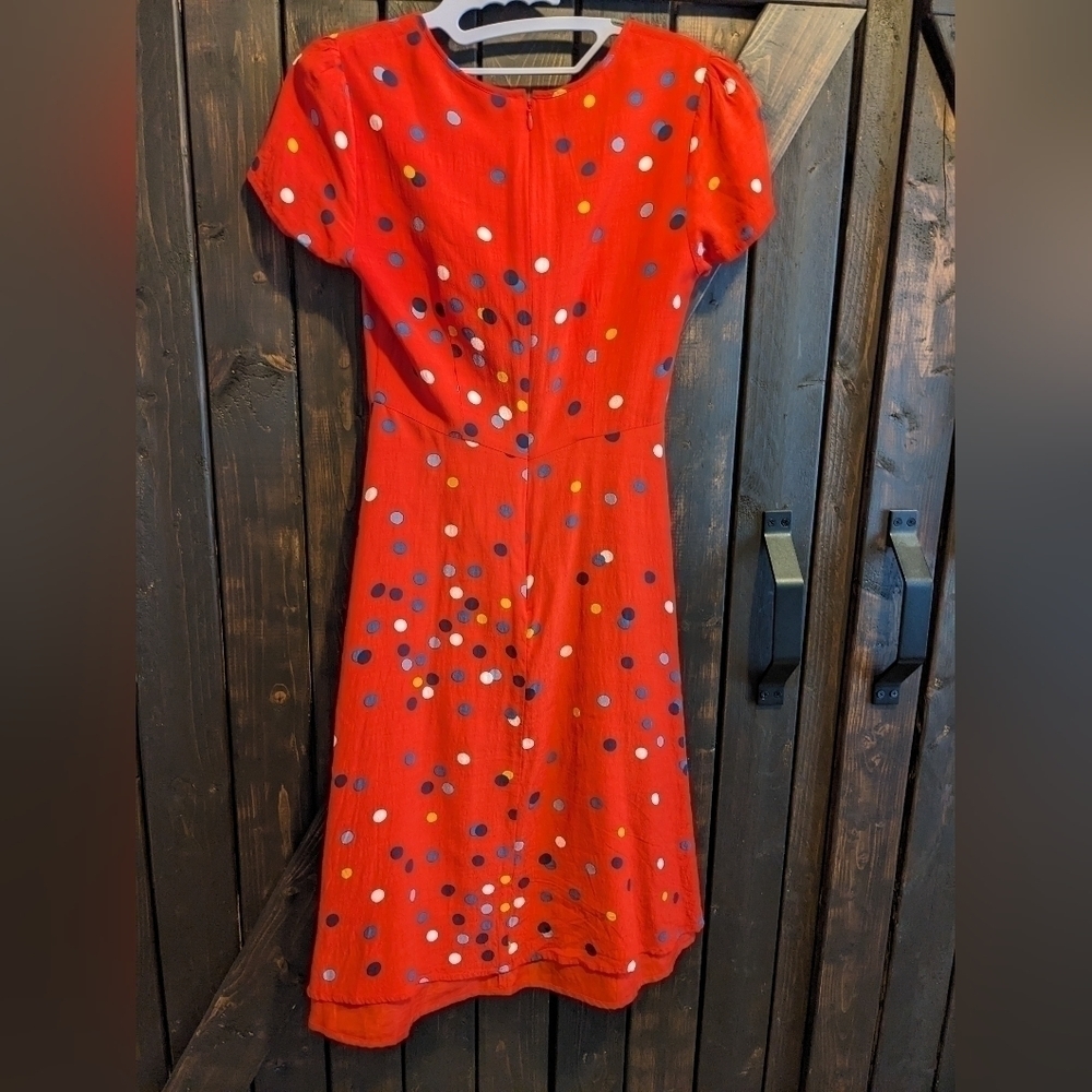 Boden dark orange polka dots dress, size 2 - Picture 7 of 9